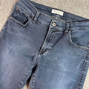 Women James Jeans Slim Pencil 31 Blue Denim Side Slit Made in USA